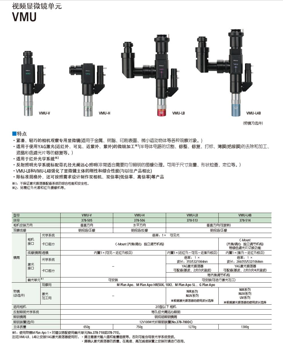 三豐視頻顯微鏡單元378-505 378-506 378-513 378-514